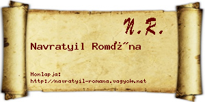 Navratyil Romána névjegykártya
